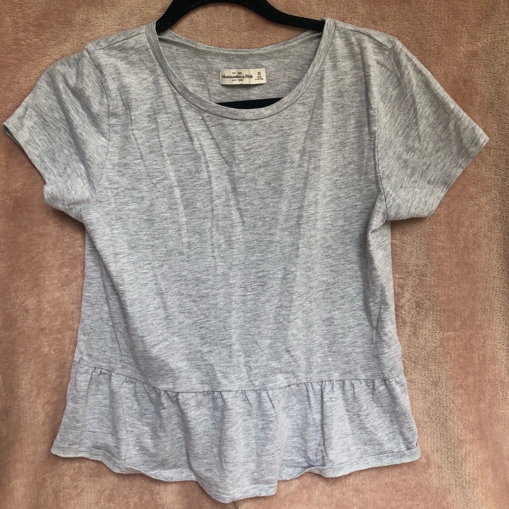 Abercrombie & Fitch Peplum Shirt Grey